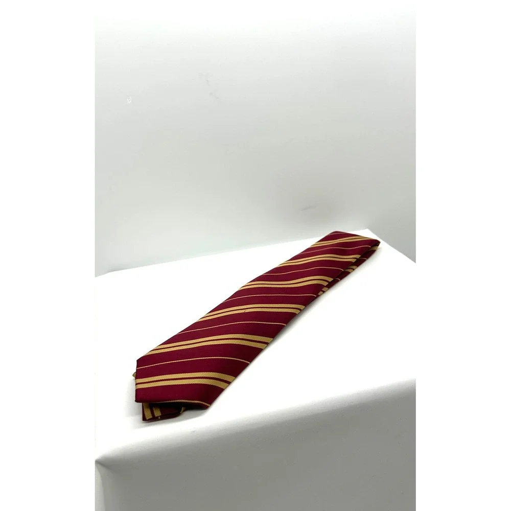 NWT Harry Potter Wizard Tie Burgundy Gold Striped Cosplay Costume Necktie